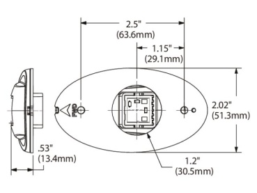 Backbordlicht LED Lightarmor vertikal-oval Edelstahl