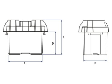 Batteriekasten mit Sicherheitsgurt schwarz 305mm