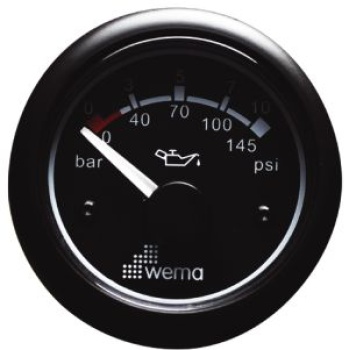 OELDRUCKANZEIGER 0-30 PSI SCHWARZ