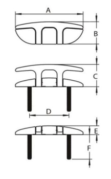 Faltklampe Bolzenmontur Flügelförmig 165mm