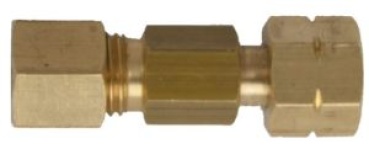 Messingkupplung gerade 8mm RVS x 1/4 LH-ÜM