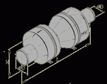 Vetus Schalldämpfer Ø100mm 11,5 Liter