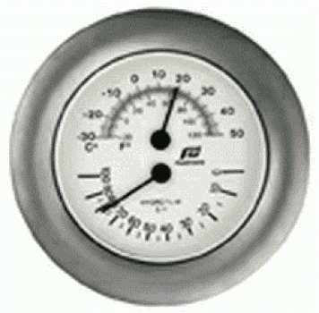 4 ZOLL THERMO/HYGROMETER MATT CHROM