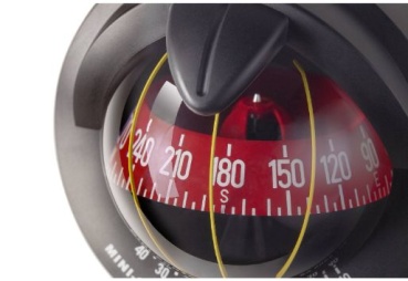 Mini-Wettbewerbskompass, schwarz und rosa, spitz zulaufend