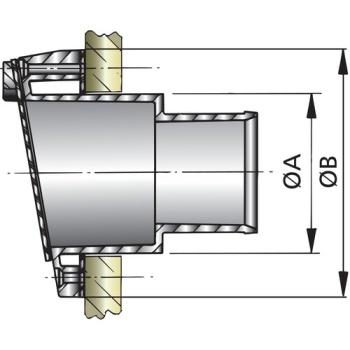 Auspuff-Spiegeldurchführung mit Rückschlagklappe Vetus (Schlauch-Ø: 40mm)