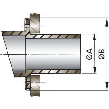 Auspuff- Spiegeldurchfuehrung Vetus (Schlauch Ø: 40mm)