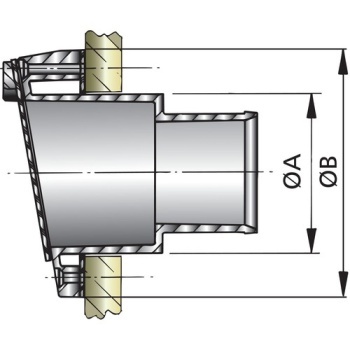 Auspuff-Spiegeldurchführung mit Rückschlagklappe Vetus (Schlauch-Ø: 50mm) - Zusatzbild 1