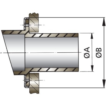 Auspuff-Spiegeldurchführung Vetus (Schlauch-Ø: 76/90mm) - Zusatzbild 1