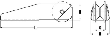 Maxwell fixierte Bugrolle bis 8 mm, 320 mm