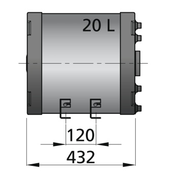 Doppelwandiger Boiler WHD Zapfwasser 20l, Kühlwasser 2l