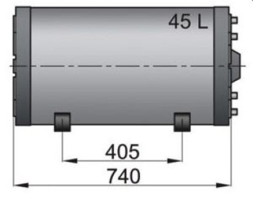 Doppelwandiger Boiler WHD Zapfwasser 45l, Kühlwasser 5l