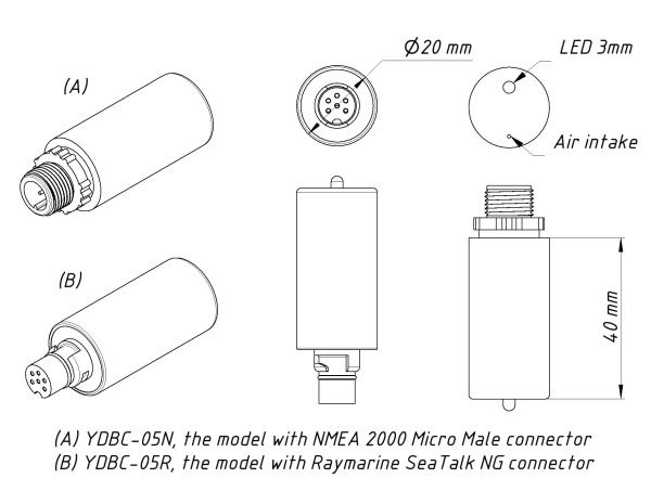 Digital Barometer YDBC-05N, NMEA2000