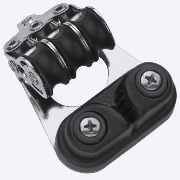 Dreifachblock mit Schotklemme, Bügel Ø: 6mm