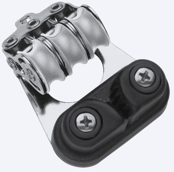 Dreifachblock mit Schotklemme, Bügel Ø: 4mm