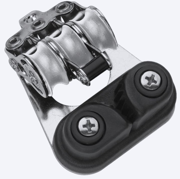 Dreifachblock mit Hundsfott, Schotklemme, Bügel Ø: 4mm