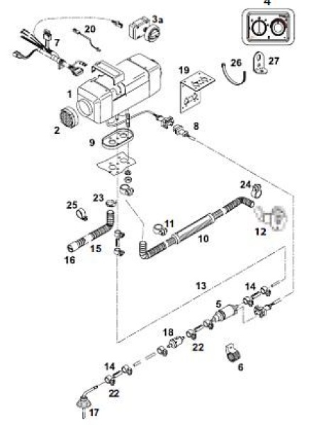 Webasto LU Air Top Evo 55 24V Diesel mit Standard Bedienelement