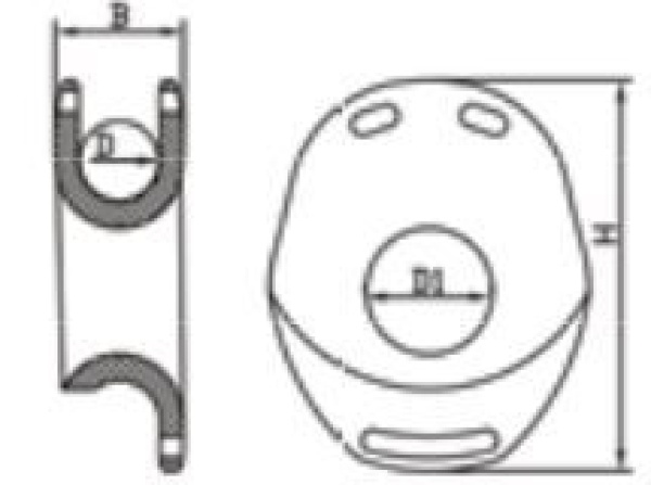 Sail Block für 10mm Tauwerk