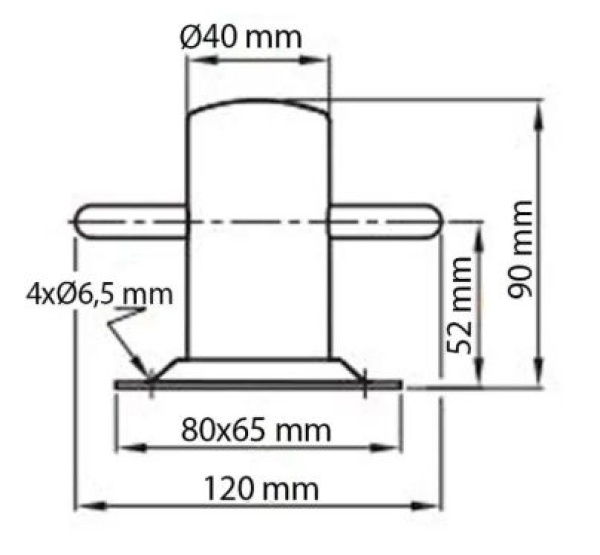 Poller Typ ACHIL 80 mit Grundplatte