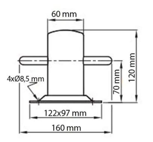 Poller Typ ACHIL 110 mit Grundplatte