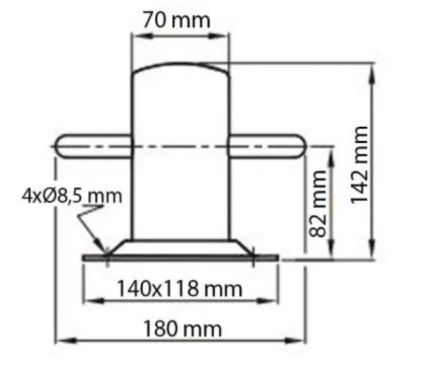 Poller Typ ACHIL 130 mit Grundplatte