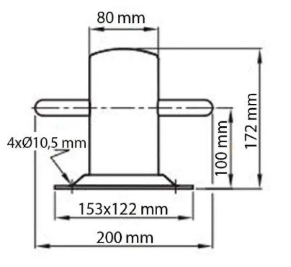 Poller Typ ACHIL 150 mit Grundplatte