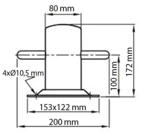 Poller Typ ACHIL 160 mit Grundplatte