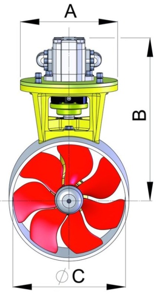 Hydraulische Bug- und Heckstrahlruder, 185mm, 950N
