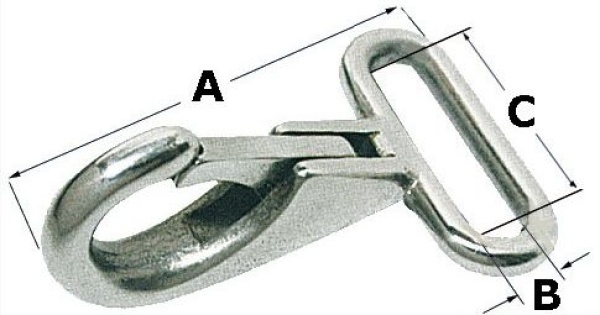 Schnappring AISI 316 f. Gurte 48x25 mm