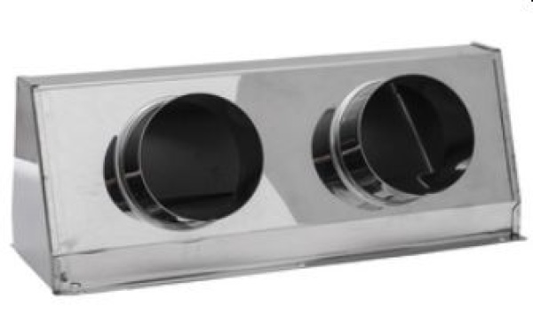 Einbaukasten aus VA-Stahl f.2 x 75mm Ø Schläuche