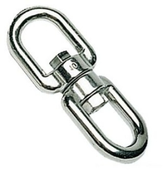 Wirbelschäkel m. Doppelöse AISI 316 6 mm