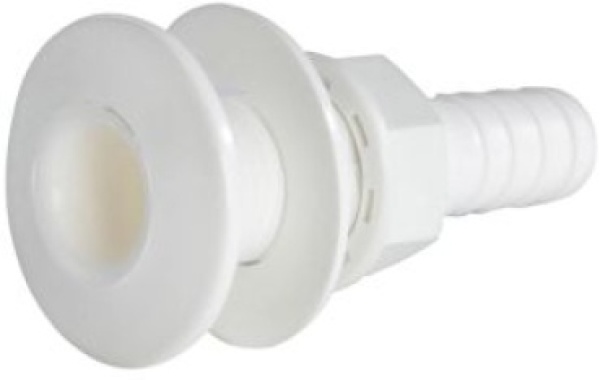 Borddurchlass Kunststoff weiß m. Schlauchan. 1"1/2