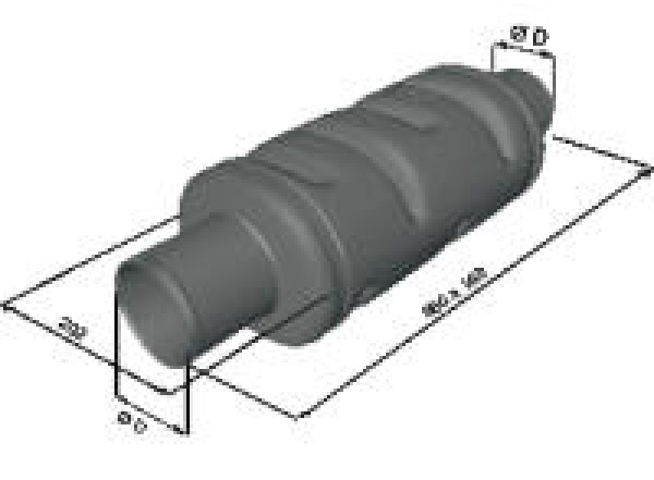 Kunststoff-Schalldämpfer Vetus DEMPMP100, Ø102mm