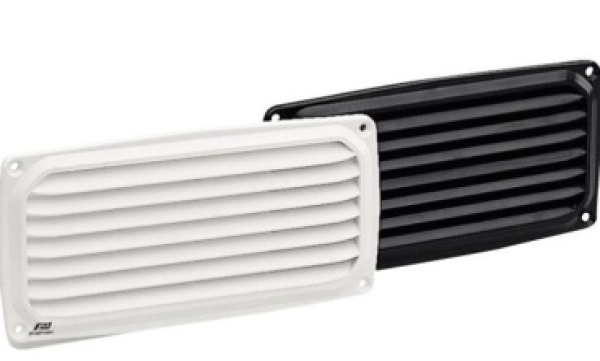 Rechteckiges Lüftungsgitter schwarz 200 x 100 mm