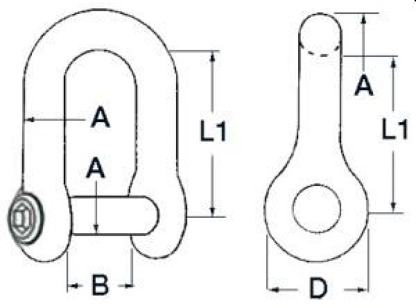 Ankerschäkel AISI 316 12 mm