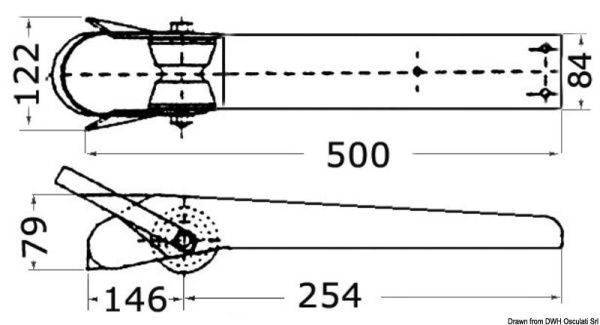Bugrolle aus satiniertem Edelstahl 500 mm