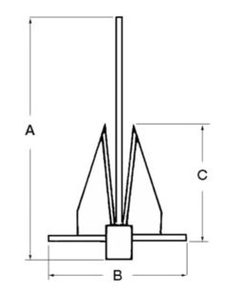 Danforth Anker, rost. Edelstahl 9 kg
