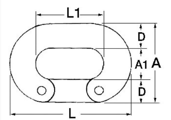 8-Stifte Ketten-Notglied AISI 316 10 mm