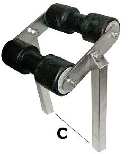 Bewegliche Mittelrolle Rohrquerschnitt 40 x 40 mm
