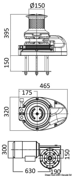 LEWMAR V9 gypsy-drum Ankerwinde, rechts, ø 16 mm