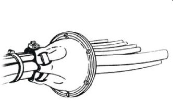 Kabeldurchlaß aus PVC, weiß