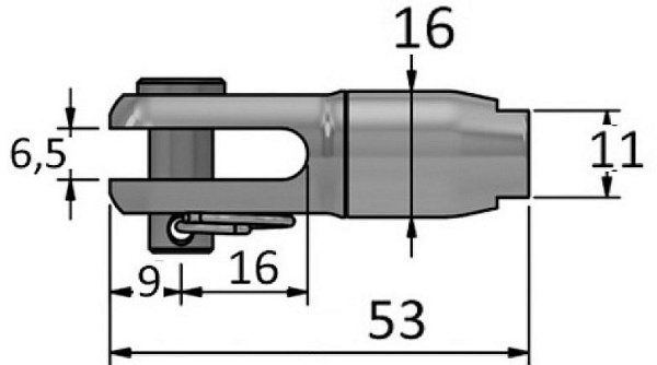 Gabelklemme f. Textil Ø 4 mm