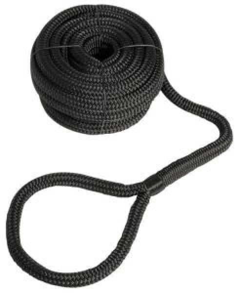 Festmacherleine mit Auge schwarz 20 mm x 12 m