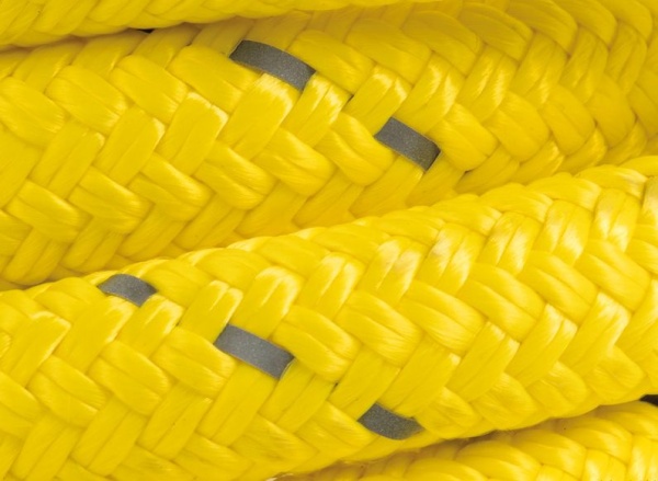 Festmacherleine für Landanschluss 14 mm gelb fluoreszierend reflektierend 50 m