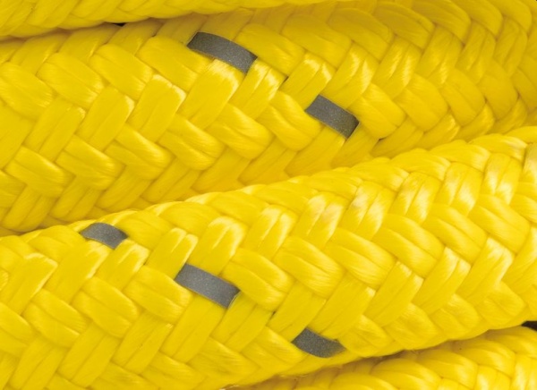 Festmacherleine für Landanschluss 22 mm gelb fluoreszierend reflektierend 60 m