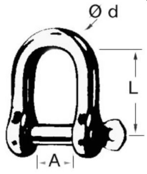 VA-Stahl Schäkel, extra breit 6 mm