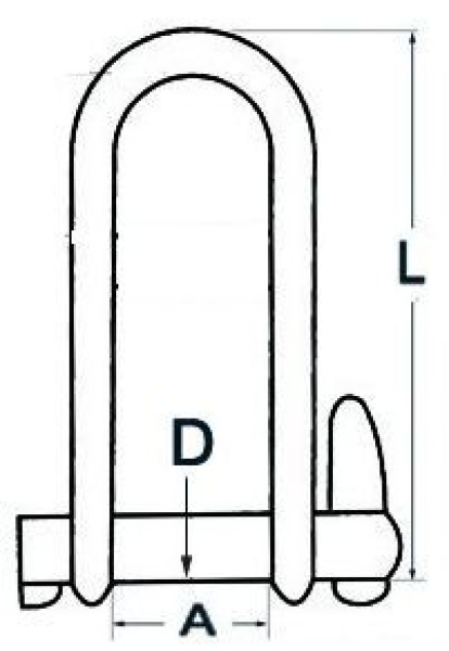 Schäkel m. Schnappverschluss AISI 316 8 mm