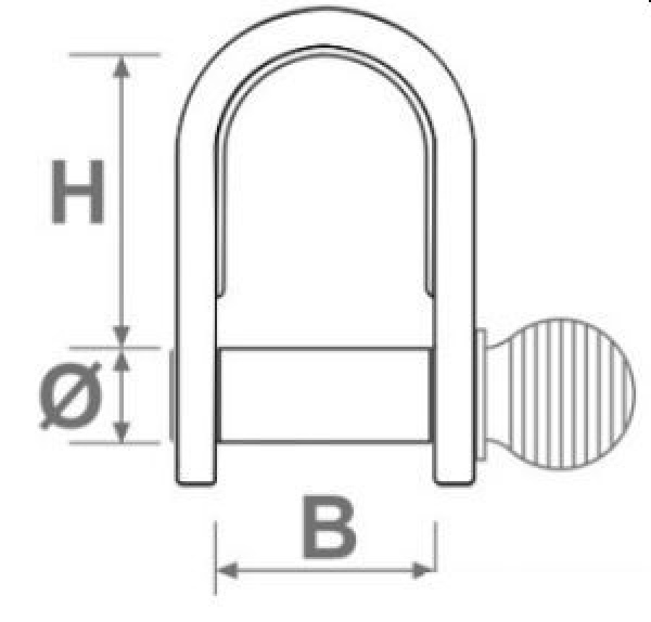 VA-Stahl Schäkel aus gestanztem Blech, lang 4 mm