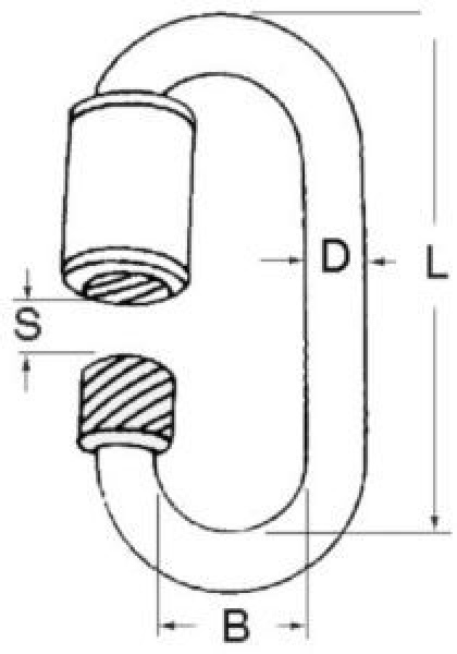Schotschäkel mit Schraubverschluß, 5 mm