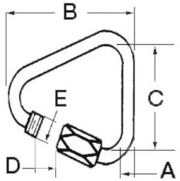 Delta VA-Stahl Karabinerhaken Schraubversch 3,5mm