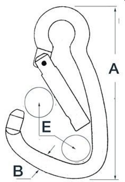 Karabinerhaken AISI 316 weiter Öffnung 23 mm